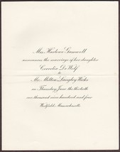 Milton Langley Wicks &amp; Correlia DeWolf Marriage - Westfield, MA (1904) - $15.75