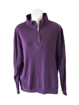 Peter Millar 1/4 Zip Pullover MENS Medium Burgundy/Purple 100% Cotton Golf - £32.88 GBP