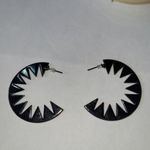 black fashion Simi hoop earrings  - $4.50