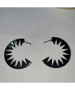 black fashion Simi hoop earrings  - £3.52 GBP