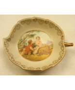 Vintage Porcelain Nut Candy Bowl Gold Handle 1759 Boucher Scene Japan 21-b - $39.59