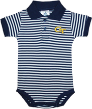 Georgia Tech Yellow Jackets Newborn Infant Baby Striped Polo Bodysuit - £49.95 GBP