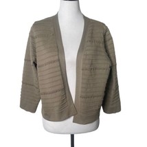 Nina Leonard Open Front Cardigan Sweater Ribbed Textured Women&#39;s Size XL - £14.00 GBP