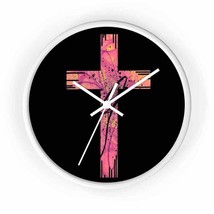 Wall Clock Pink Cross - £26.13 GBP