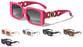 Square Lion Head Medallion Chain Sunglasses Sport Retro Designer Fashion Outdoor - £7.92 GBP