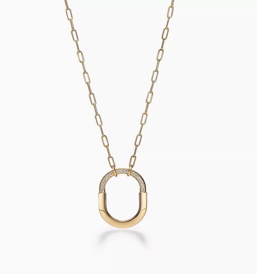 Tiffany & Co. Tiffany Lock 18K gold diamonds Pendant Necklace Gift For her - £23.97 GBP