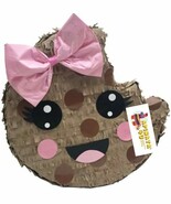 16&quot; Chocolate Chip Cookie Pinata with Pink Bow Milk &amp; Cookies Theme Birt... - €34,22 EUR