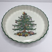 Spode Christmas Tree Oven to Table Fluted Quiche Tart Pie Flat Bottom Di... - $39.99