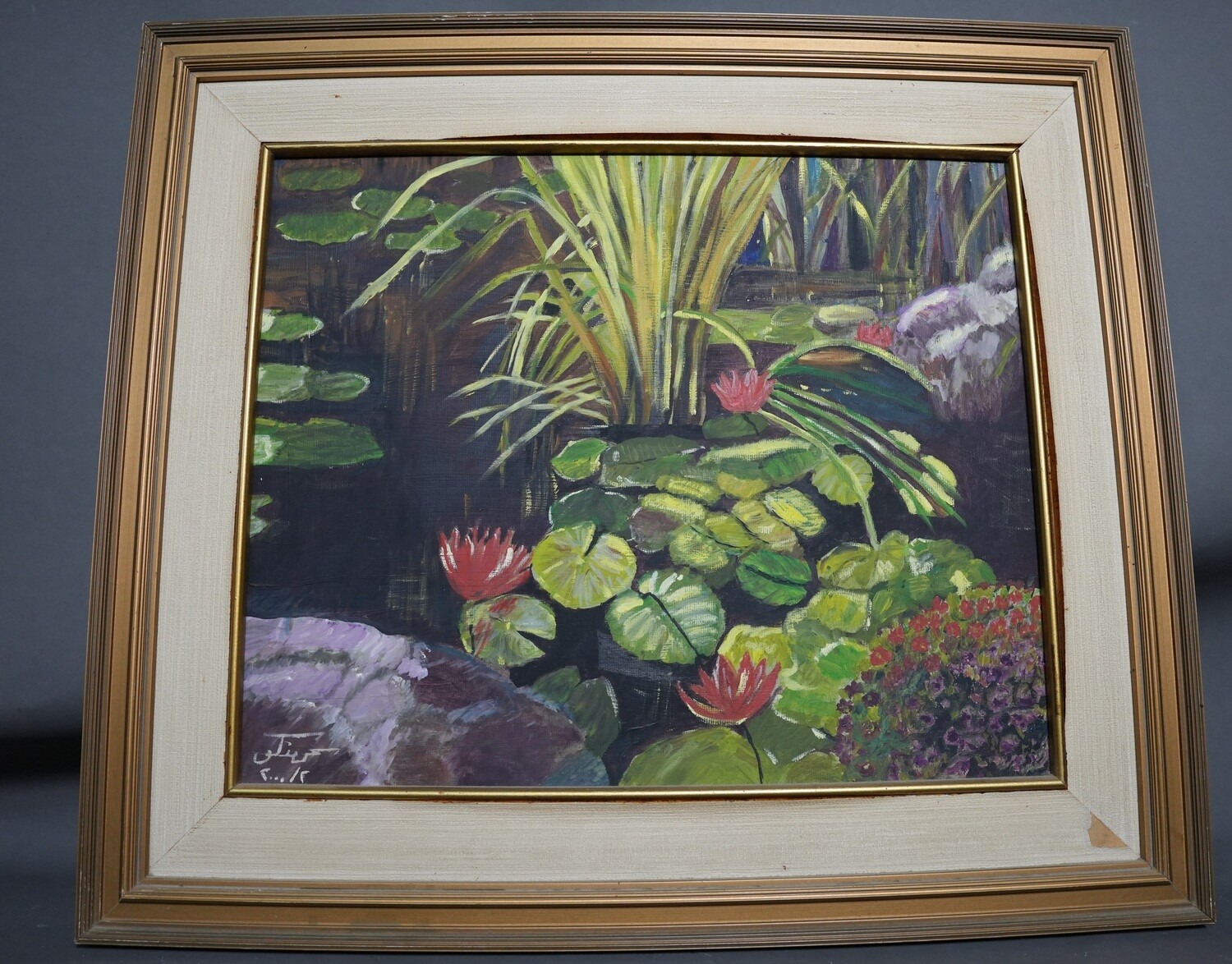 Original Oil on canvas painting River Plants by Circassian Sahar Manco Year 2000 Item image 4