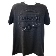 Hurley Logo Men&#39;s Gray Graphic Tee T-shirt Large Premium Fit Casual Skater - $19.78