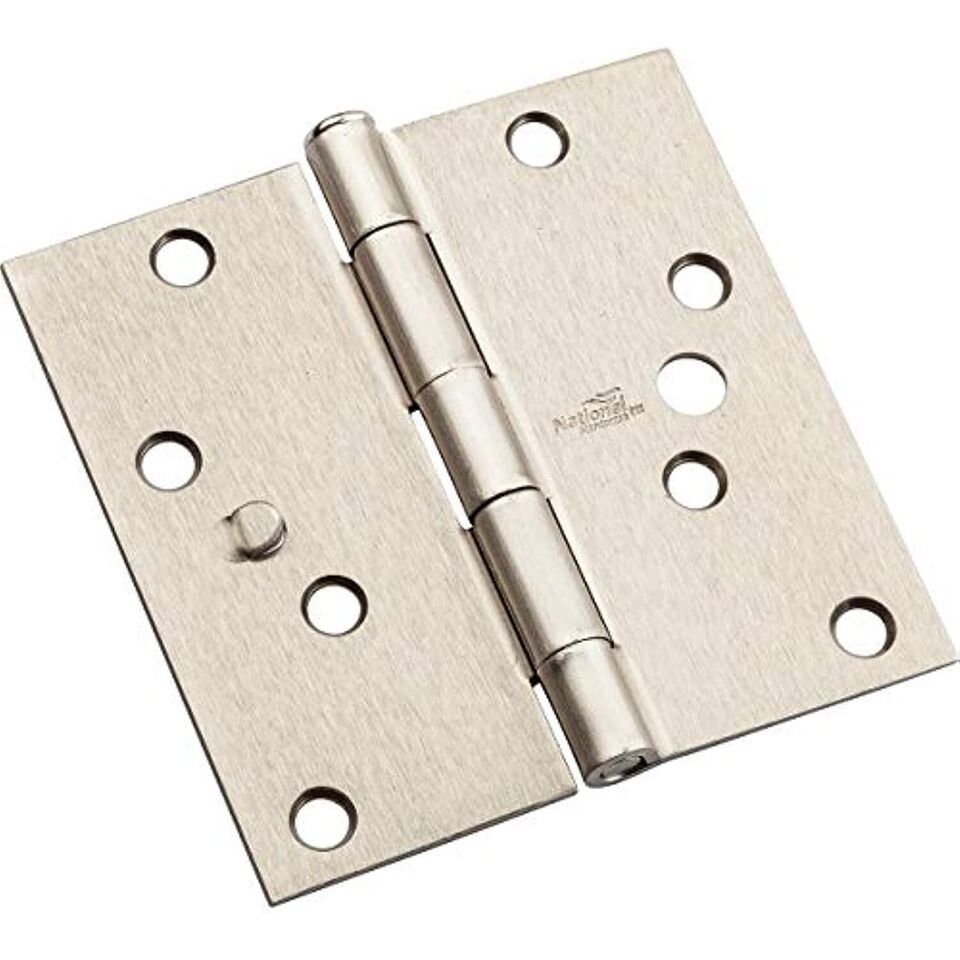 NATIONAL MFG CO N830404 Satin Nickel Square Door Hinge, 4&quot; - $27.56