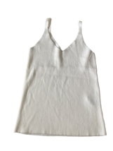 SHEIN One Size White Ribbed Tank Top V Neck Polyester Viscose - £7.43 GBP