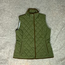 Vineyard Vines Women Vest Small Green Quilted Puffer Jacket Preppy Outdo... - $29.98