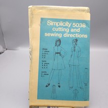 Vintage Sewing PATTERN Simplicity 5038, Misses 1972 Mandarin Collar Dress - $7.85