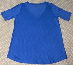 Lilly Pulitzer Blue Short Sleeve T-Shirt Women&#39;s Pima Cotton Size S V-Ne... - €21,55 EUR