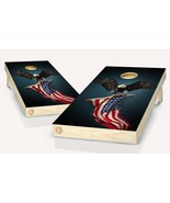 American Flag Eagle Cornhole Board Vinyl Wrap Skins Laminated Sticker Se... - £42.35 GBP