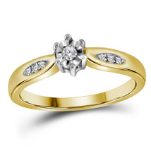 Sterling Silver Round Diamond Solitaire Bridal Wedding Engagement Ring 1/20 Ctw - £39.07 GBP