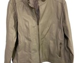 George Full Zip Jacket Youth Size XLG 15/18 Faux Leather Beige Lined Dressy - $15.68