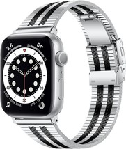 Metal Stainless Steel Band Compatible with Apple Watch Bands 42mm 44mm 4... - £14.63 GBP