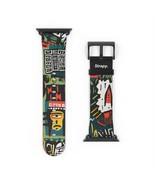 Abstract For The Culture Geometric Basquiat Style Pattern Leather Apple Watch Ba - $44.95