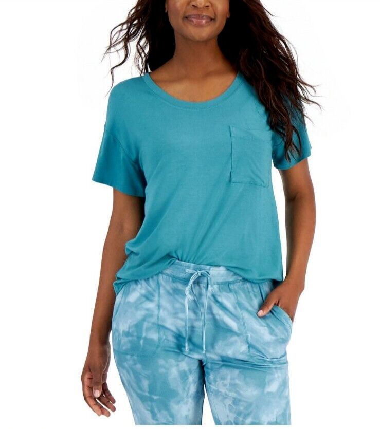 Primary image for Alfani Super Soft Scoop-Neck Pajama Top-Green Blue Slate XL  SW230128