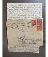 Antigua portada vintage con carta de Francia a Palestina 1935 - $19.24 CAD