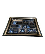 Mid Century Smoked Glass Desk Tray History of Insurance 7” X 9” - $16.03