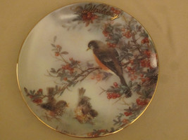 JANUARY - ROBINS Collector Plate LENA LIU Bless This House BIRD - $15.96