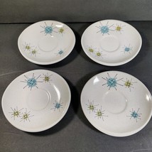 Franciscan Atomic Starburst Saucers 6” wide Gladding McBean  MCM Set of ... - £28.41 GBP