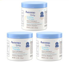 3x Aveeno Baby Eczema Therapy Night Time Nighttime Oatmeal Balm Lotion 5... - $33.75