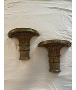Vintage Pair Chelsea House Bordeaux Wall Brackets, Nouveau Egyptian Reed... - $3,577.10 MXN