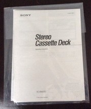 Sony Stereo Cassette Deck TC-RX470 Operating Instructions Original - $9.89