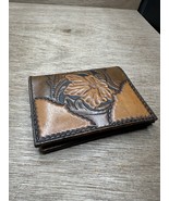 Vintage Carved Handmade Floral Leather Wallet - $20.31 CAD