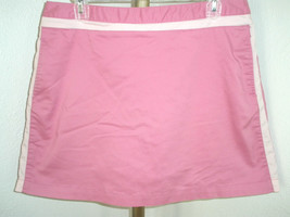 Lovely Womens Pink Adidas Stretch Tennis Skort Pleated Back Side Stripes... - $24.74