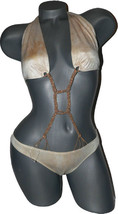 NEW SAUVAGE luxe designer monokini swimsuit macrame bikini M convertible... - $69.99