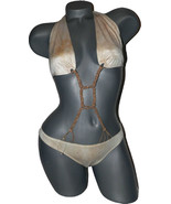 NEW SAUVAGE luxe designer monokini swimsuit macrame bikini M convertible... - £55.93 GBP