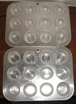 2 Vintage Foley Aluminum Mini Miniature Muffin Cupcake Baking Pans EUC - £15.03 GBP