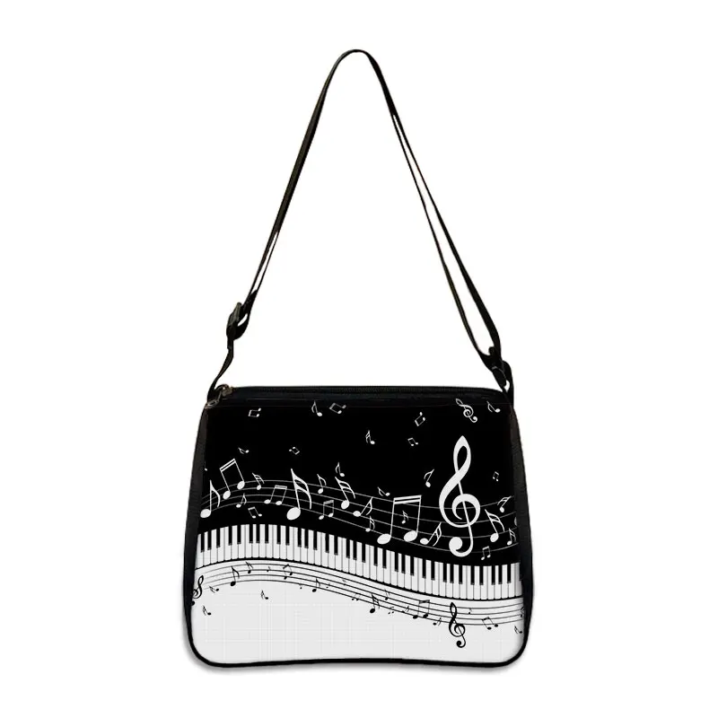 Music Note Print Handbags Women Causal Shoulder Bags Piano Guitar Crossb... - $21.01