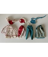 Lot Vintage Barbie Clothes Valentine Dress 70s Blue Smock Pants Mattel Handmade? - $270.12 MXN