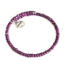 Alex &amp; Ani Vintage Sixty Six Purple Beaded Bracelet - £20.63 GBP