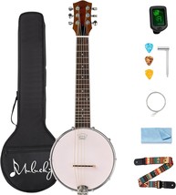 Mulucky 6 String Banjo, Banjo Guitar Concert Size 26 Inch Mini Banjitar,... - $129.99