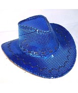 6 SEQUIN BLUE COWBOY HAT party supply western wholesale - $32.46 CAD