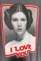 Princess Leia Disney Parks Star Wars I Love You T-shirt Adult Unisex L - £13.67 GBP