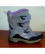 Totes Sz.4 Snow Boots Big Girl's Lilac Grey Black Winter Hook Loop Women's 5.5 - $26.68
