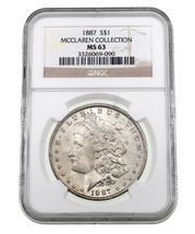 1887 Argent Morgan Dollar Classé Par NGC Comme MS-63 Mcclaren de Collection - $125.73