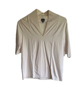 Rafaela Ivory Cotton Blend Short Sleeve V- Neck Women’s Top Size M - $20.65 CAD