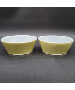 Two (2) Vintage Avocado Green Federal Glass 1970&#39;s Dessert/Cereal Bowls - $13.52 CAD