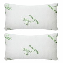 2Pcs Bamboo Memory Foam Pillow King Size Bed Cool Hypoallergenic Luxury Pillow - £73.02 GBP