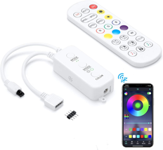 RGB LED Strip Light Controller, with APP, Music Sync and IR Remote, with... - £11.88 GBP