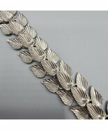 Vintage Signed STAR Leaf Link Bracelet Silver Tone 3 Row Articulated 7&quot; - €26,14 EUR